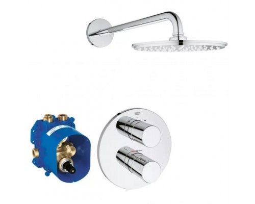 Душевая система Grohe Grohtherm 3000 Cosmopolitan 26262000, с термостатом и верхним душем, хром