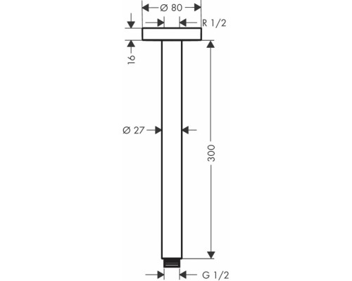 Потолочное подсоединение S Hansgrohe 27389140, шлифованная бронза