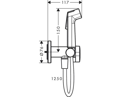 Гигиенический душ Hansgrohe Bidette S 1jet, с держателем и шлангом, белый матовый, 29232700