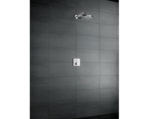 Верхний душ Hansgrohe Raindance Select 26466400, 24х24 см, 2 режима струи, с держателем, белый/хром