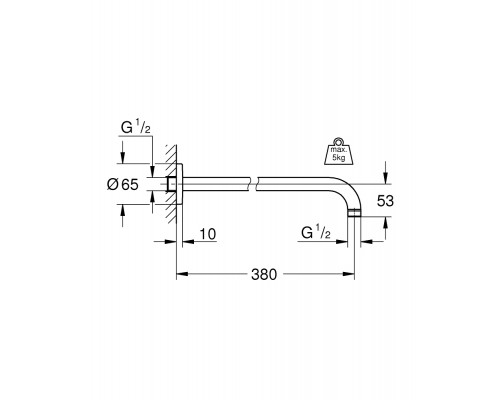 Кронштейн душевой Grohe Rainshower модерн 28361LS0, 400 мм, белая луна