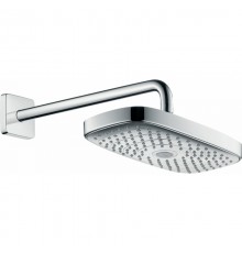 Верхний душ Hansgrohe Select E, 30 х 16 см, EcoSmart, 2 режима струи, с держателем, хром, 26609000