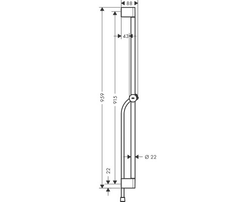 Штанга для душа Hansgrohe Unica Pulsify S 90 см, слайдер, шланг 160 см, хром, 24401000