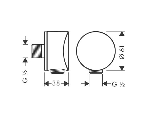 Шланговое подсоединение Hansgrohe FixFit S, бронза шлифованная, 26453140