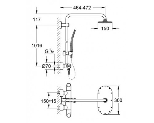 Душевая система Grohe Rainshower Veris 27472000