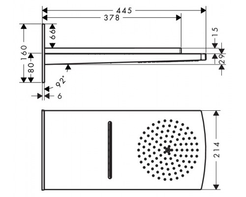 Верхний душ Hansgrohe  Raindance Rainfal 180 2jet 28433000, хром