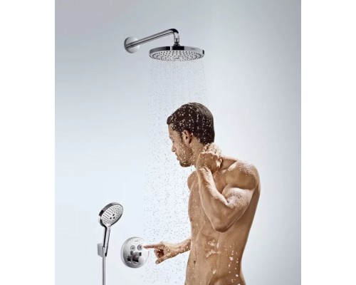 Душевой гарнитур Hansgrohe Raindance Select S 120 EcoSm/U'Comfort 90 см, корпус хром, лицевая часть белая (26323400)