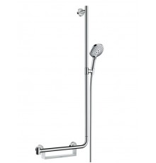 Душевой гарнитур Hansgrohe Raindance Select S 120 EcoSmart 110 см 26327000, корпус хром, лицевая часть белая