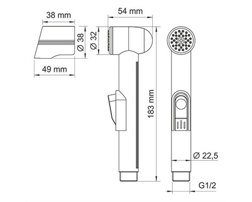 Гигиенический душ WasserKRAFT A04200 со смесителем, шланг 150 см, матовый хром