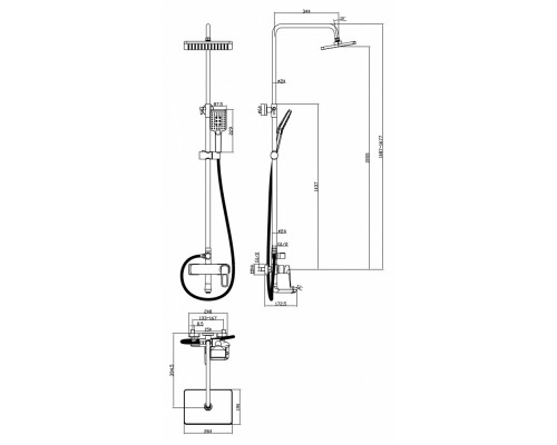 Душевая система Rossinka для ванны, хром, RS46-46