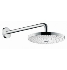 Верхний душ Hansgrohe Raindance Select ES, 24х24 см, 2 режима струи, с держателем 26470400, цвет хром/белый