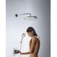 Верхний душ Hansgrohe Raindance Select ES, 24х24 см, 2 режима струи, с держателем 26470400, цвет хром/белый