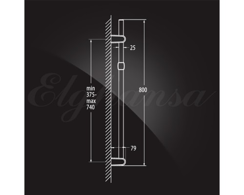 Душевой гарнитур Elghansa SHOWER RAIL SB-74S 800 мм, хром