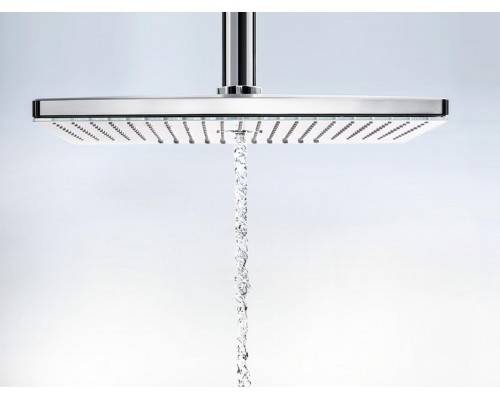 Верхний душ Hansgrohe Rainmaker Select 460 24004400, 466 x 300 мм, 2 режима струи, с держателем, белый/хром