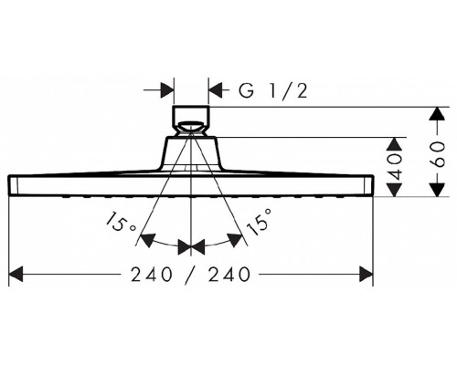 Душевая система скрытого монтажа Hansgrohe Crometta E 240 1jet с однорычажным смесителем, хром, 27957000