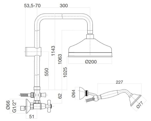Душевая система Webert Armony AM760405015 со смесителем, хром