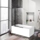 Душевая шторка на ванну BelBagno Uno, 100 х 150 см, стекло прозрачное, профиль черный матовый, UNO-V-11-100/150-C-NERO