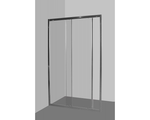 Душевая дверь в нишу AcquaSi AS-Space 140 см, стекло прозрачное, профиль хром, AS-SPACE-BF-1-140-C-Cr