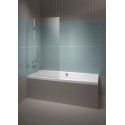 Шторка для ванны Riho VZ Scandic NXT X109, 100x150 см, цвет профиля черный, стекло прозрачное, левая/правая