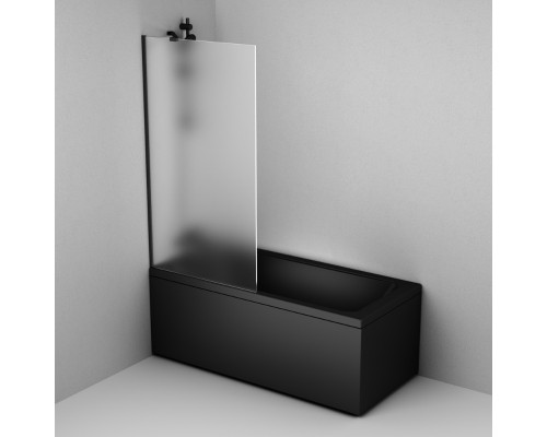 Душевая шторка на ванну Am.Pm Gem 80 х 140 см, неподвижная, профиль черный матовый, стекло матовое, W90BS-080-140BM