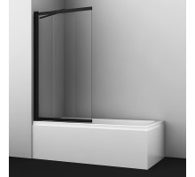 Стеклянная шторка WasserKraft Dill 61S для душа, двухстворчатая, стекло прозрачное, профиль черный, 61S02-80 Fixed