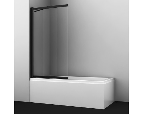 Стеклянная шторка WasserKraft Dill 61S для душа, двухстворчатая, стекло прозрачное, профиль черный, 61S02-100 Fixed