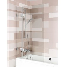 Шторка для ванны Riho VZ Scandic NXT X109V, 90x150 см, цвет профиля черный, стекло прозрачное, левая/правая