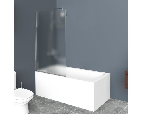 Душевая шторка на ванну BelBagno UNO, 80 х 150 см, стекло прозрачное/рифлёное, профиль хром, UNO-V-1-80/150-C/P-Cr