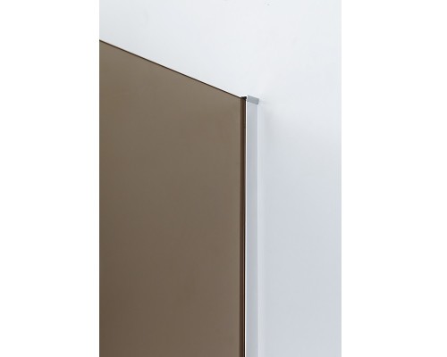 Душевая стенка Cezares Liberta 110 см со свободным входом, стекло бронза, профиль хром, LIBERTA-L-1-110-120-BR-Cr