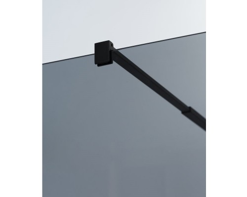 Душевая стенка Cezares Liberta 80 см со свободным входом, стекло графит, профиль черный, LIBERTA-L-1-80-120-GR-NERO