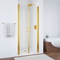 Душевая дверь распашная двустворчатая Vegas Glass E2P 0085 09 01, цвет профиля - золотой, стекло - прозрачное, 85*190 см
