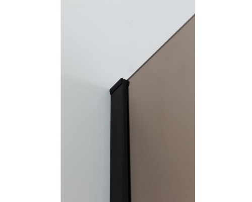 Душевая стенка Cezares Liberta 110 см со свободным входом, стекло бронза, профиль черный, LIBERTA-L-1-110-120-BR-NERO