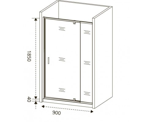 Душевая дверь в нишу Good Door Orion WTW - PD -90-C-CH, 90 х 185 см, стекло прозрачное, хром, ОР00014