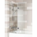 Шторка для ванны Riho VZ Scandic NXT X500 Space Saver, 91,5x150 см, цвет профиля черный, стекло прозрачное, левая/правая