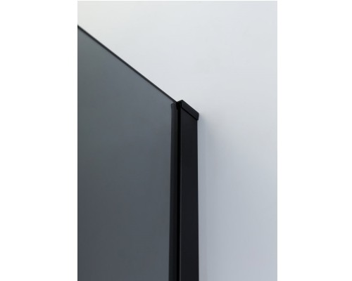 Душевая стенка Cezares Liberta 110 см со свободным входом, стекло графит, профиль черный, LIBERTA-L-1-110-120-GR-NERO