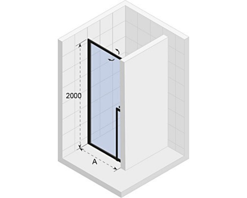 Душевая дверь в нишу Riho Lucid GD101 G005003121 цвет профиля - черный, 100 x 200 см