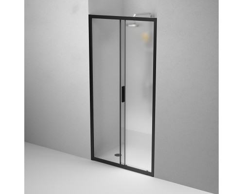 Душевая дверь в нишу Am.Pm Gem Solo 100 х 195 см, раздвижная, стёкла прозрачное и матовое, профиль черный матовый, W90G-100-1-195BM