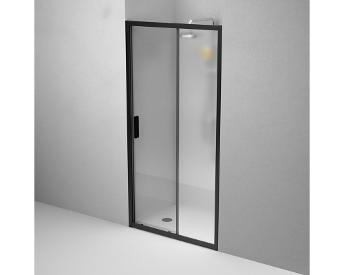 Душевая дверь в нишу Am.Pm Gem Solo 100 х 195 см, раздвижная, стёкла прозрачное и матовое, профиль черный матовый, W90G-100-1-195BM