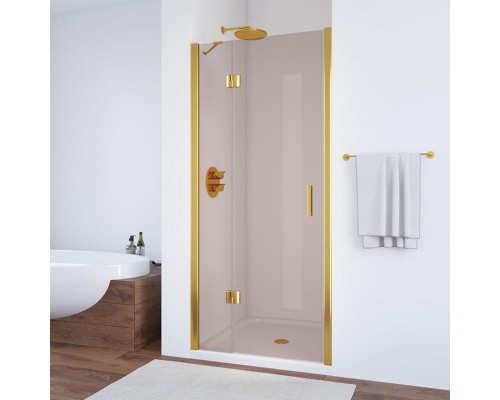 Душевая дверь одностворчатая Vegas Glass  AFP,  цвет профиля - золотой, стекло - бронза, AFP 0120 09 05