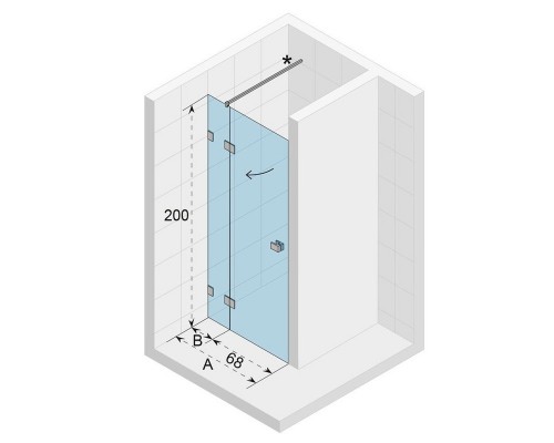 Душевая дверь Riho SZ Scandic NXT X104 118x200 см, цвет профиля хром, стекло прозрачное, левая/правая