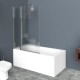 Душевая шторка на ванну BelBagno UNO, 90 х 150 см, стекло прозрачное/рифлёное, профиль хром, UNO-V-11-90/150-C/P-Cr