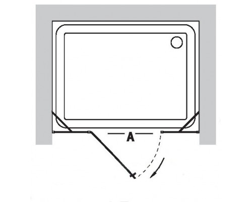 Душевая дверь одностворчатая Vegas Glass AFP-F 140, с двумя неподвижными сегментами