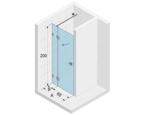 Душевая дверь Riho SZ Scandic NXT X104, 78x200 см, цвет профиля хром, стекло прозрачное, левая/правая