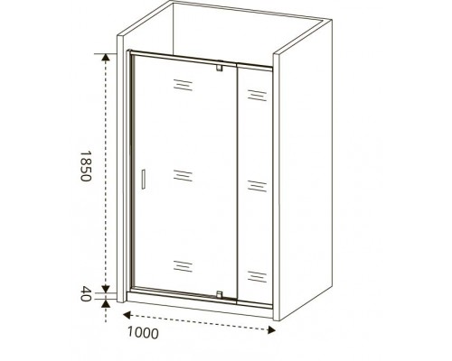 Душевая дверь в нишу Good Door Orion WTW - PD-100-G-CH, 100 х 185 см, стекло матовое Грейп, хром, ОР00017