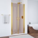 Душевая дверь распашная двустворчатая Vegas Glass E2P 0075 09 05, цвет профиля - золотой, стекло - бронза, 75*190 см