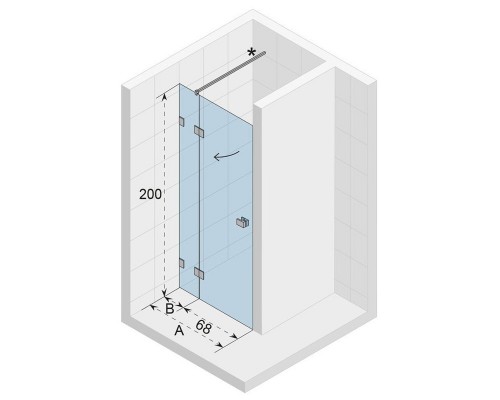 Душевая дверь Riho SZ Scandic NXT X104 88x200 см, цвет профиля хром, стекло прозрачное, левая/правая