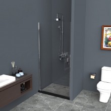Душевая дверь в нишу BelBagno UNO, 65 х 190 см, стекло прозрачное/рифлёное, профиль хром
