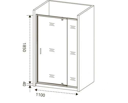 Душевая дверь в нишу Good Door Orion WTW - PD -110-C-CH, 110 х 185 см, стекло прозрачное, хром, ОР00018
