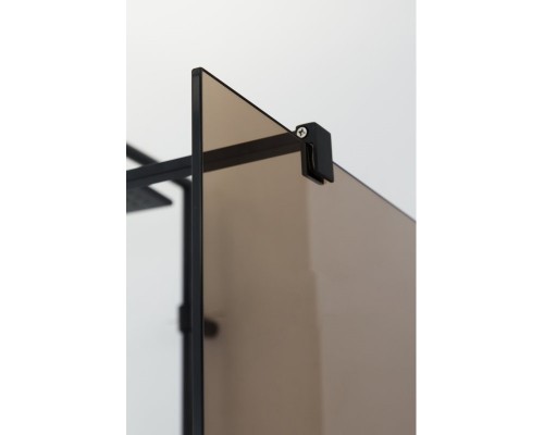 Душевая стенка Cezares Liberta 100 см со свободным входом, стекло бронза, профиль черный, LIBERTA-L-2-100-120-BR-NERO