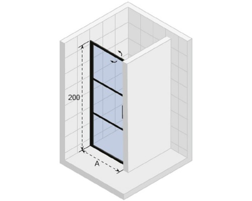Душевая дверь в нишу Riho Grid GB101, G004003121, 100 х 200 см